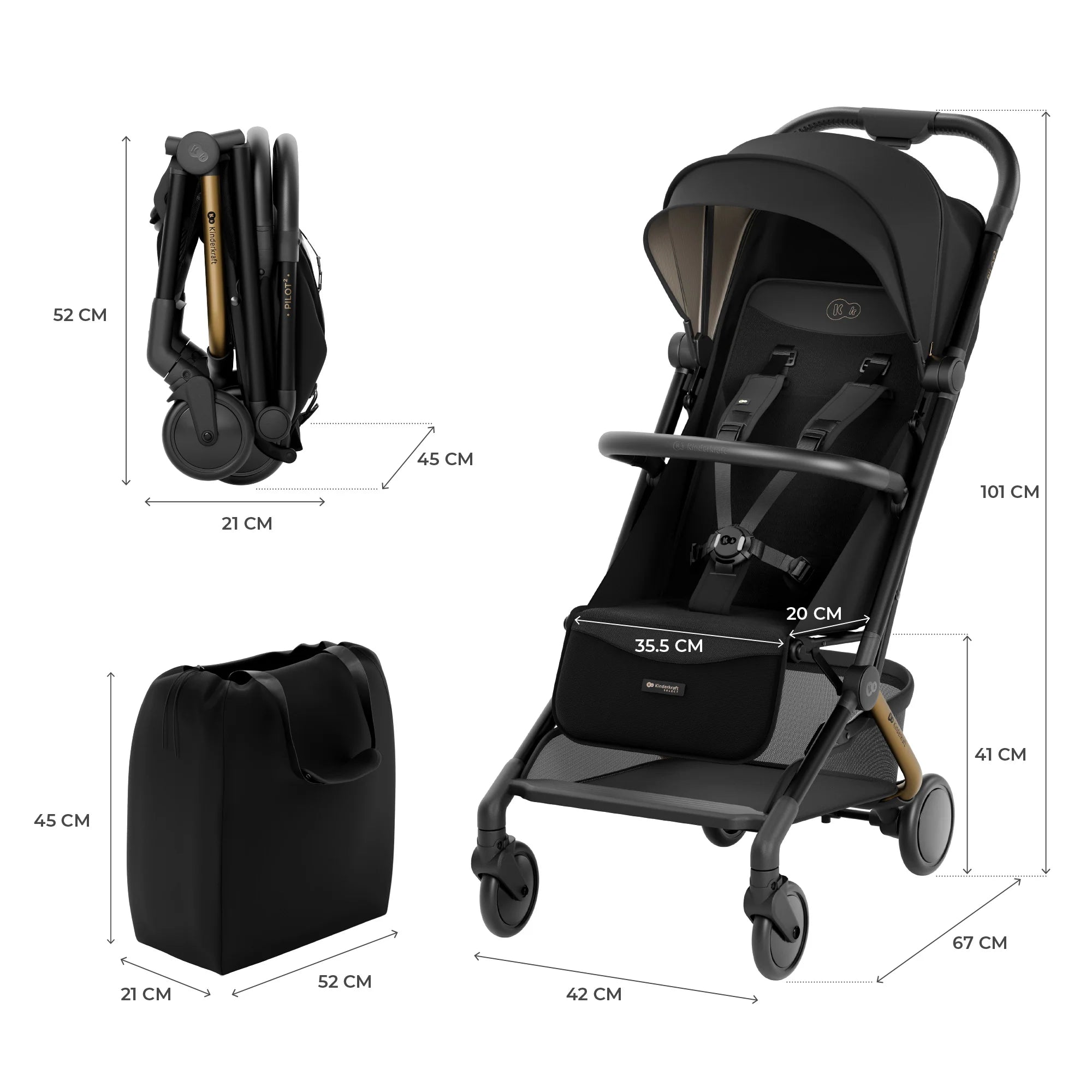 Poussette légère Kinderkraft PILOT 2