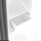 Dressing Extensible Blanc & Gris avec Rideau - tagres - Double Penderie -