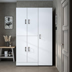 ROOMART Dora - Armoire de machine à laver - Pour sèche-linge et machine à laver - En 4 couleurs - Avec portes et panneau coulissant - Blanc - Chêne blanc - Chêne anthracite - Chêne blanc (chêne blanc)