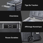 AAOBOSI 45L Glacière à Compresseur, Glaciere Électrique -20℃ à 20℃, Frigo Camion APP&Bouton Contrôle, 12/24V DC et 100-240V AC Glaciere Camping Pour Voiture, Camion, Bateau et Prise De Courant