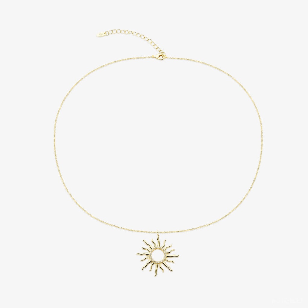 Collier Sunny - Créole Soleil Argent 925 Or 18k | 45cm + 5cm | Best-seller