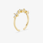 Bague Floraison - Bague Ajustable Pierres Fleur Argent 925 Or 18k | 3g