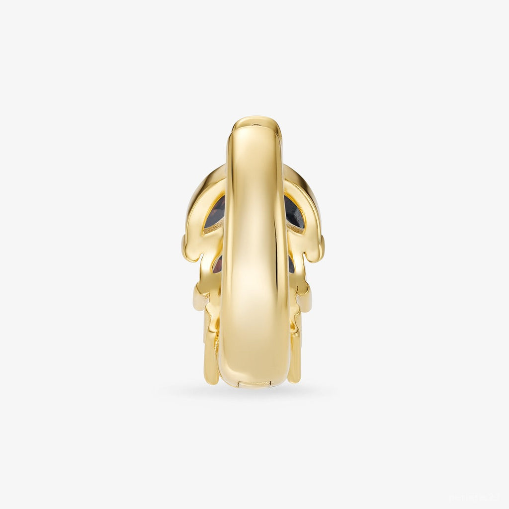 Créole Ombre - Boucle d'Oreille Argent 925 Or 18k | Jeu de Contrastes
