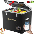 AAOBOSI 45L Glacière à Compresseur, Glaciere Électrique -20℃ à 20℃, Frigo Camion APP&Bouton Contrôle, 12/24V DC et 100-240V AC Glaciere Camping Pour Voiture, Camion, Bateau et Prise De Courant