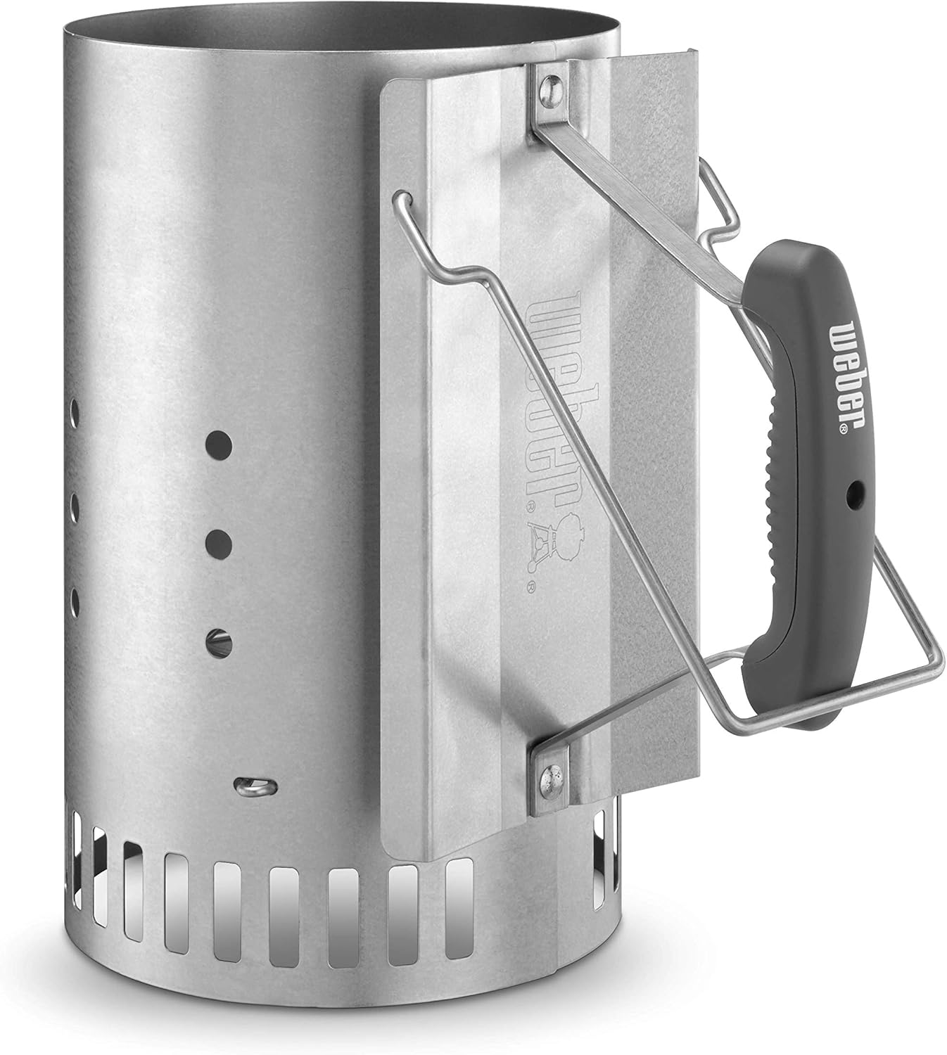 Weber Classic Kettle barbecue au charbon de bois, surface de cuisson Ø 57cm, barbecue avec couvercle et cuve en acier emaillé, thermomètre intégré au couvercle, trépied et roues - Noir (1341504)