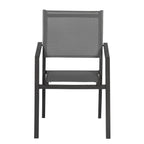 Lot de 8 chaises en aluminium anthracite - textilène gris Happy Garden