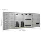 Etabli avec 4 panneaux muraux table de travail poste de travail stockage rangement d'outils 160 cm garage atelier pieds réglables en hauteur 02_0003666 -