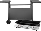 Plancha au gaz Valencia - 4 brûleurs 10kW + Chariot